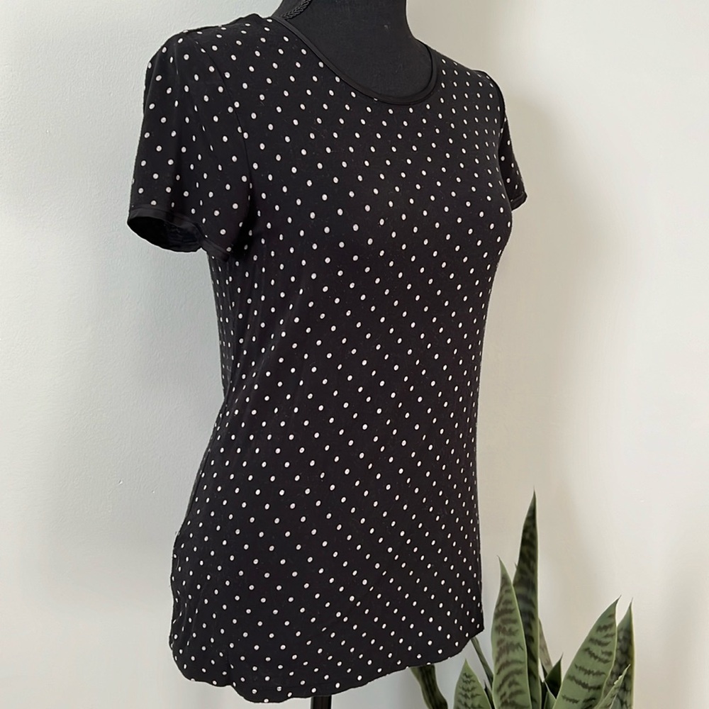 Ann Taylor Woman’s Black & White Polka Dot Short Sleeve Top- Wardrobe Staple